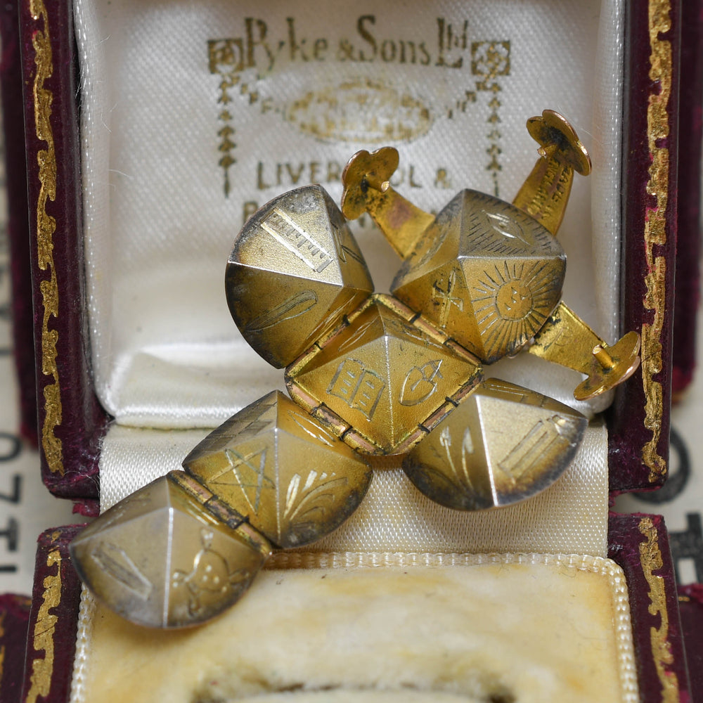 Victorian Rose Gold Masonic Orb Pendant