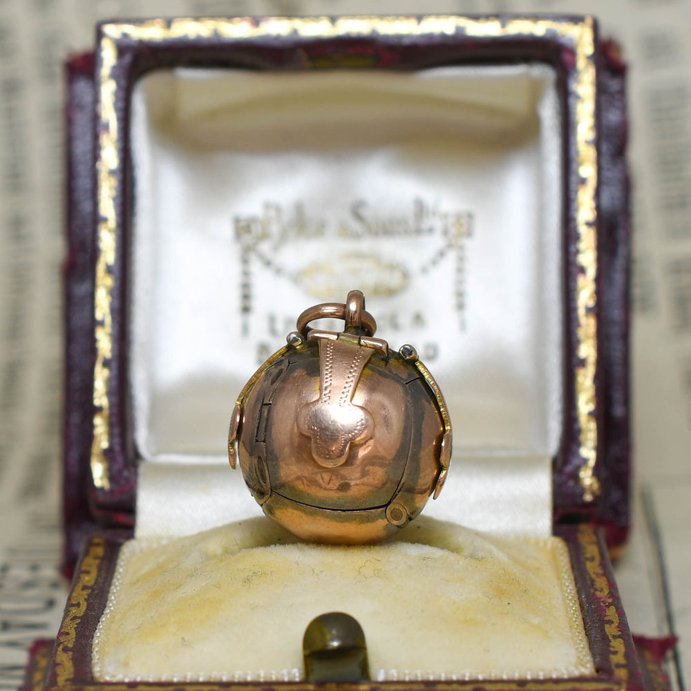 Victorian Rose Gold Masonic Orb Pendant