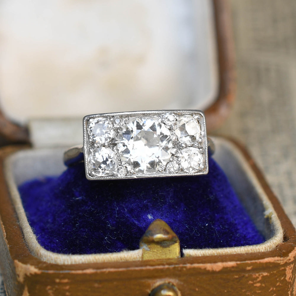 Art Deco 1.58ct Diamond 5-Stone Panel Ring
