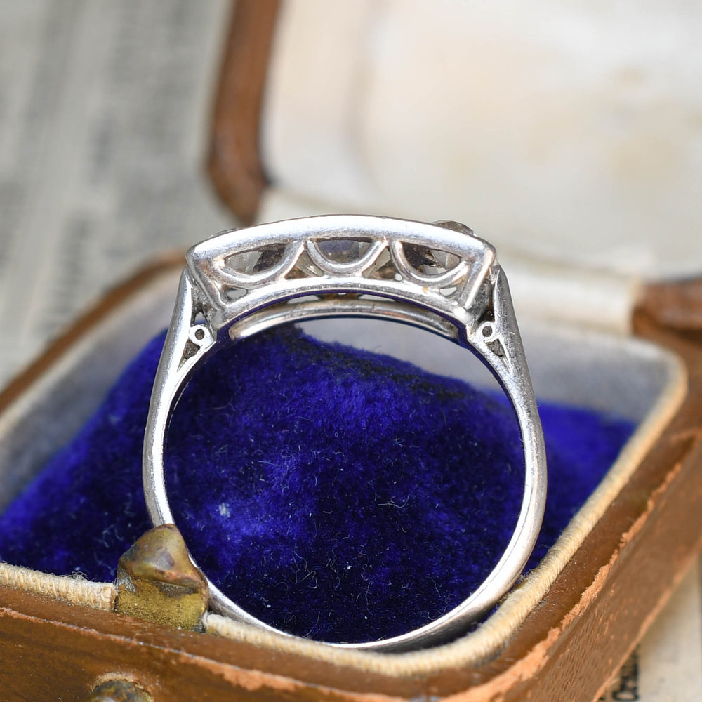 Art Deco 1.58ct Diamond 5-Stone Panel Ring