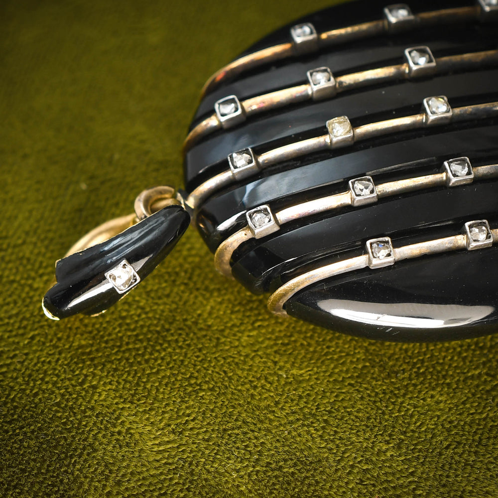 Antique French Onyx & Diamond Locket