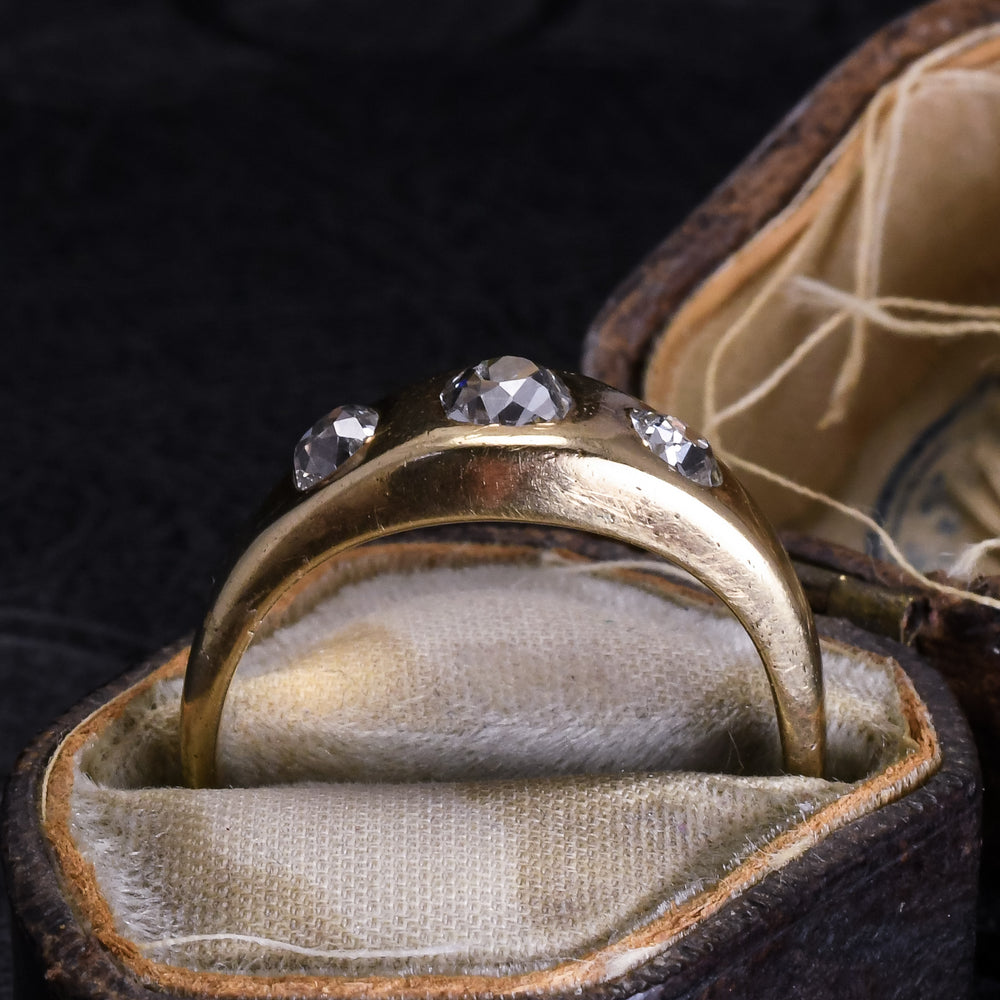 Victorian Three-Stone Diamond Gypsy Ring