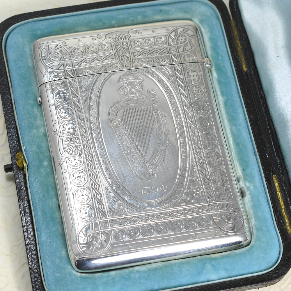 Antique Irish Silver Cigarette Case