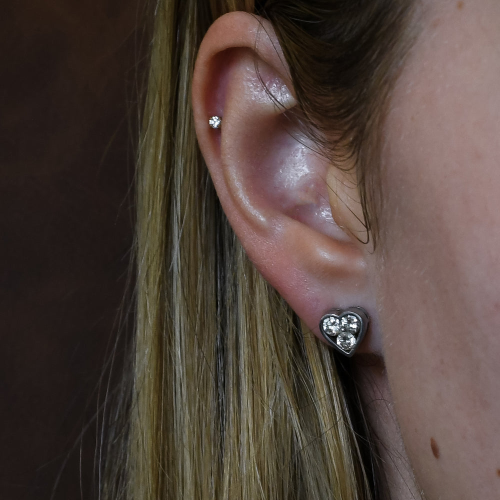 0.72ct Diamond Heart Stud Earrings