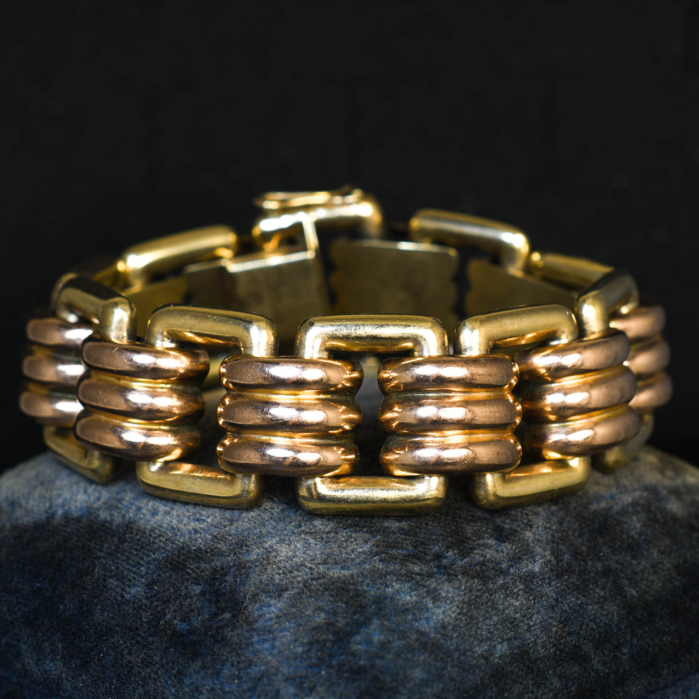 Mid-Century Gold Chunky Bracelet by Cropp & Farr