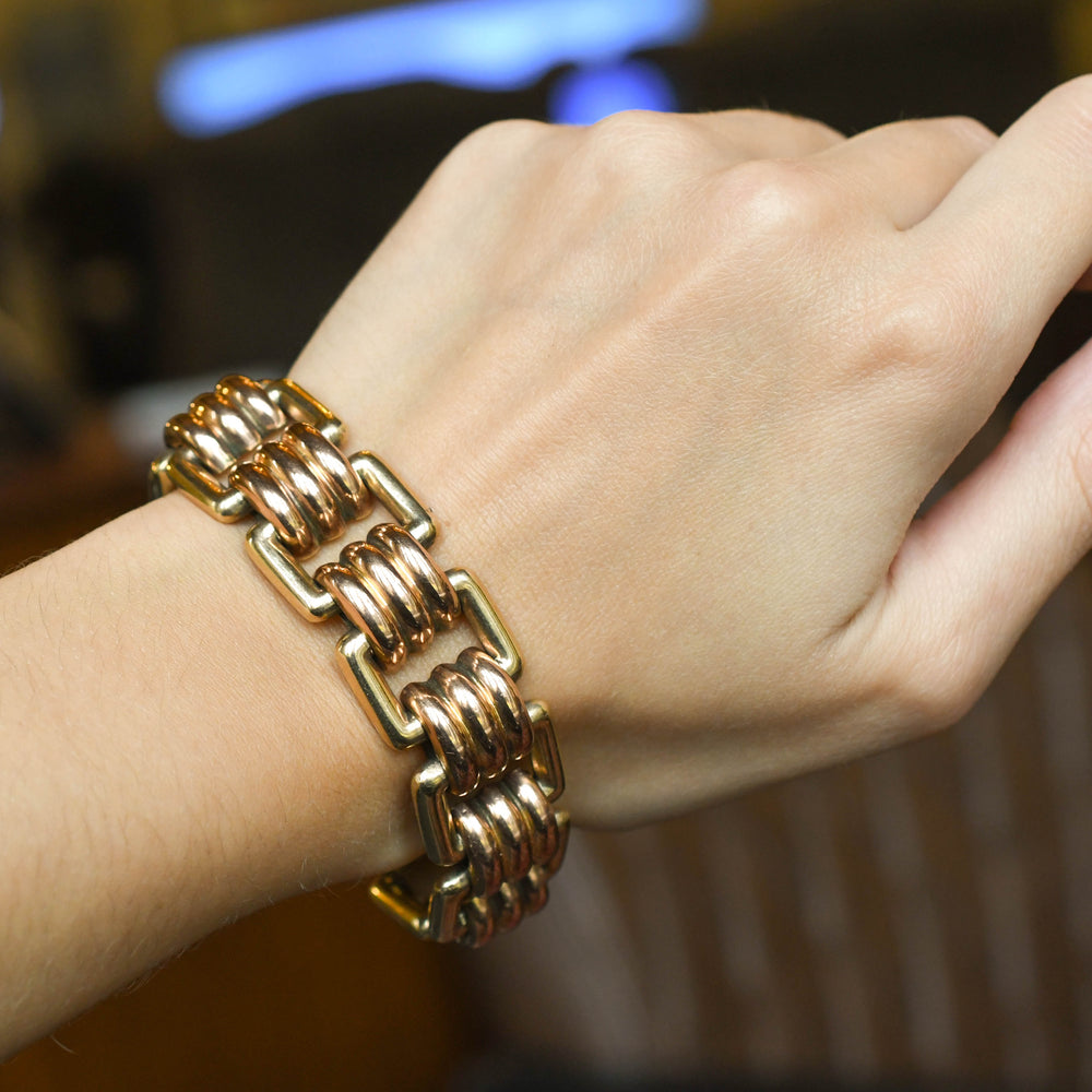 Mid-Century Gold Chunky Bracelet by Cropp & Farr