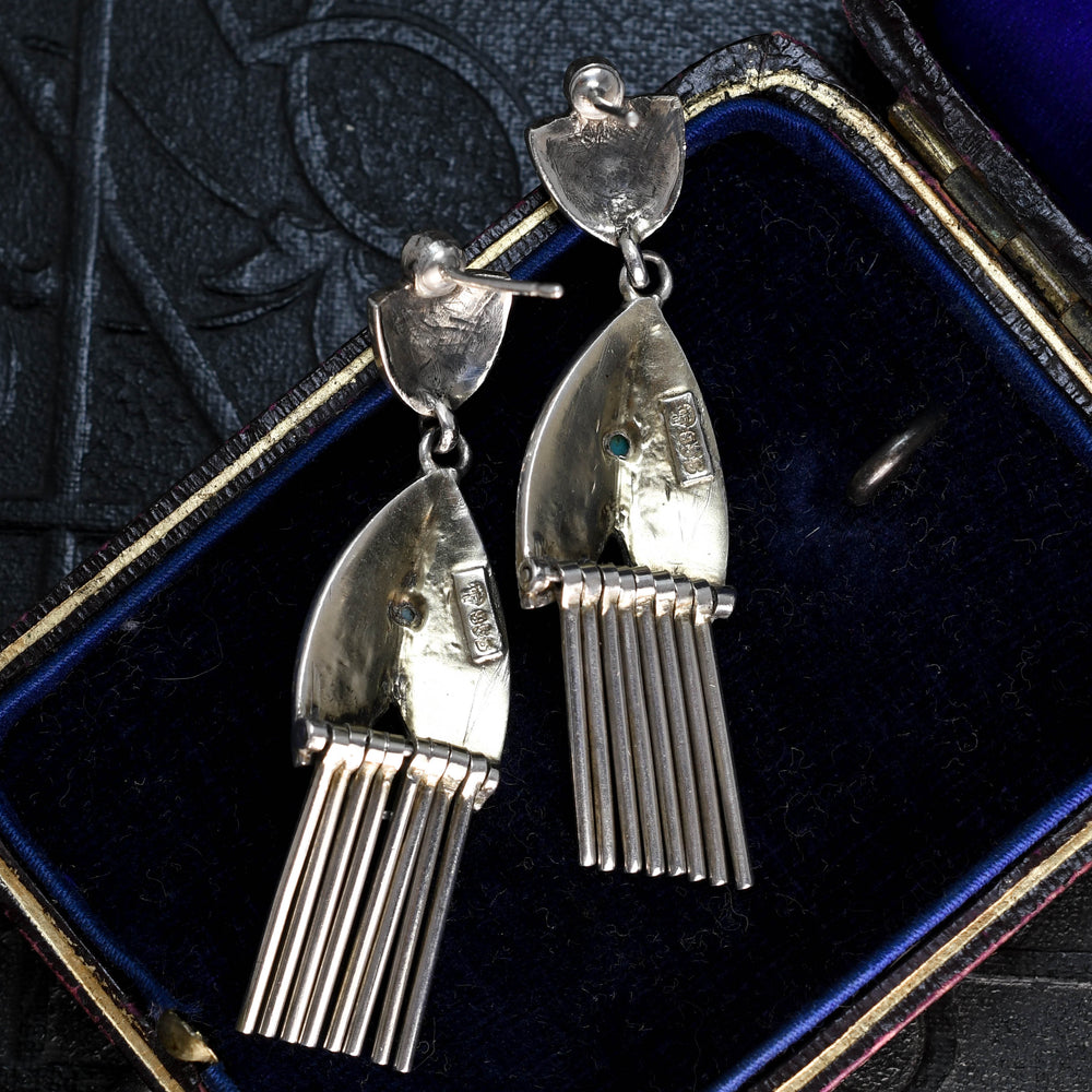 Art Deco Enamel Tassel Earrings by Theodor Fahrner