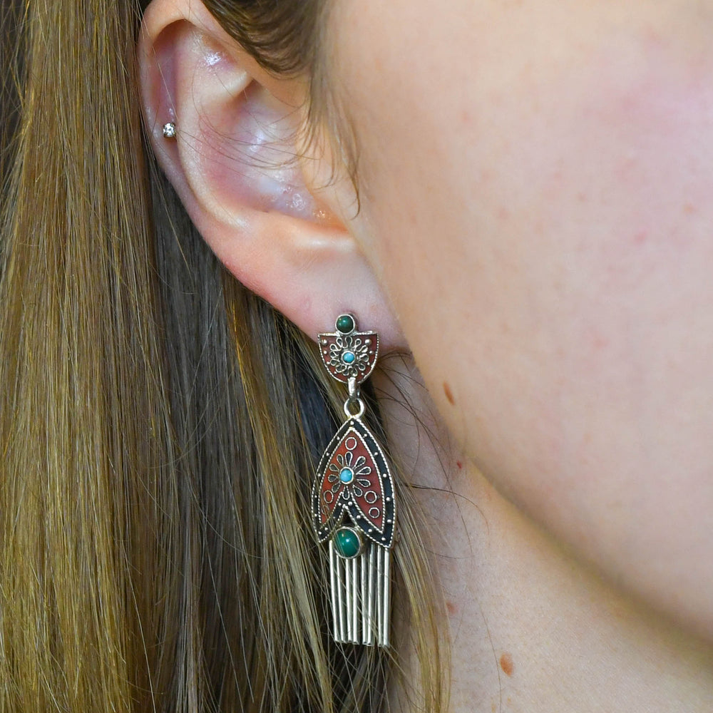 Art Deco Enamel Tassel Earrings by Theodor Fahrner