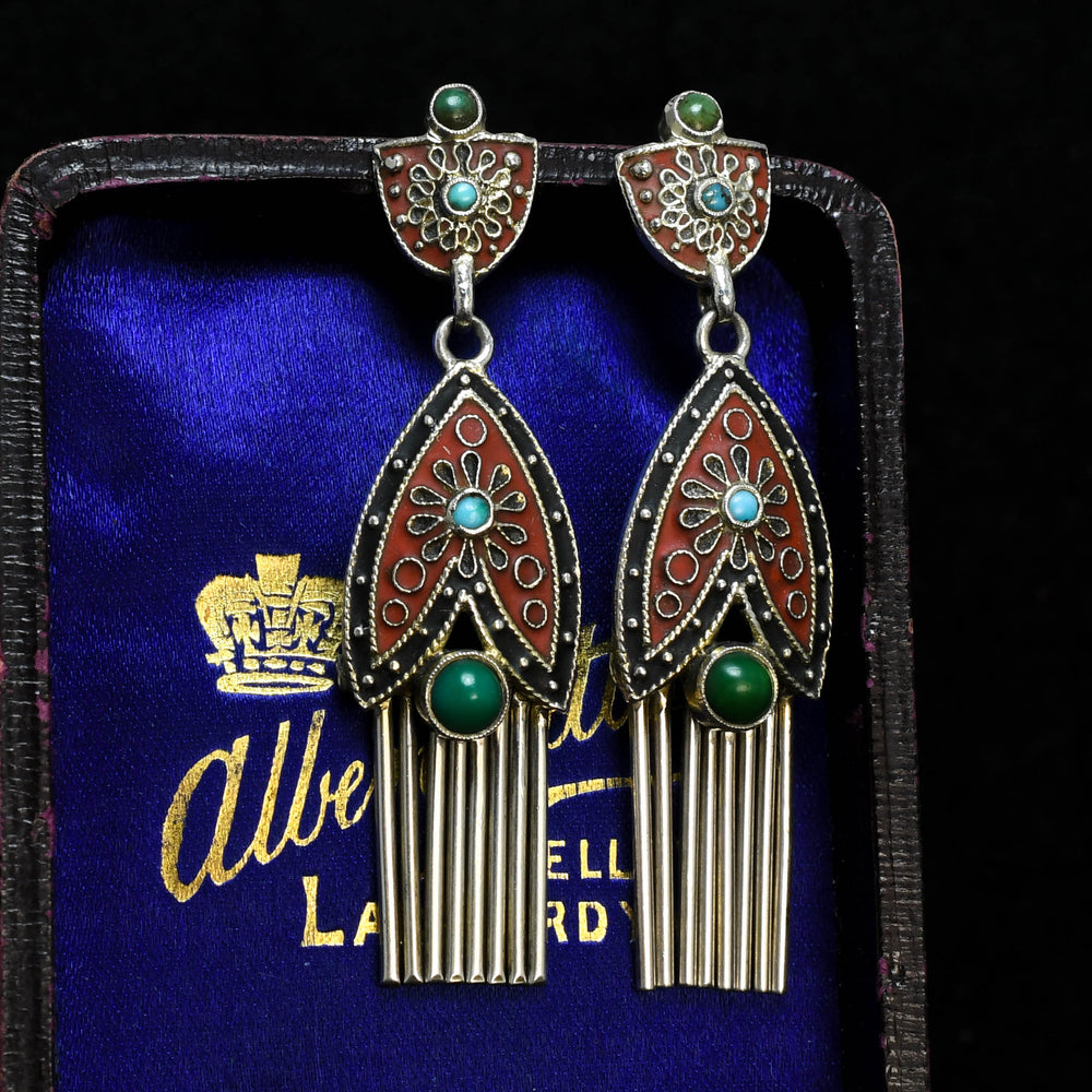 Art Deco Enamel Tassel Earrings by Theodor Fahrner