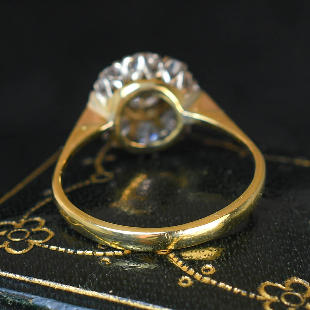 1930's Transitional Cut Diamond Flower Ring