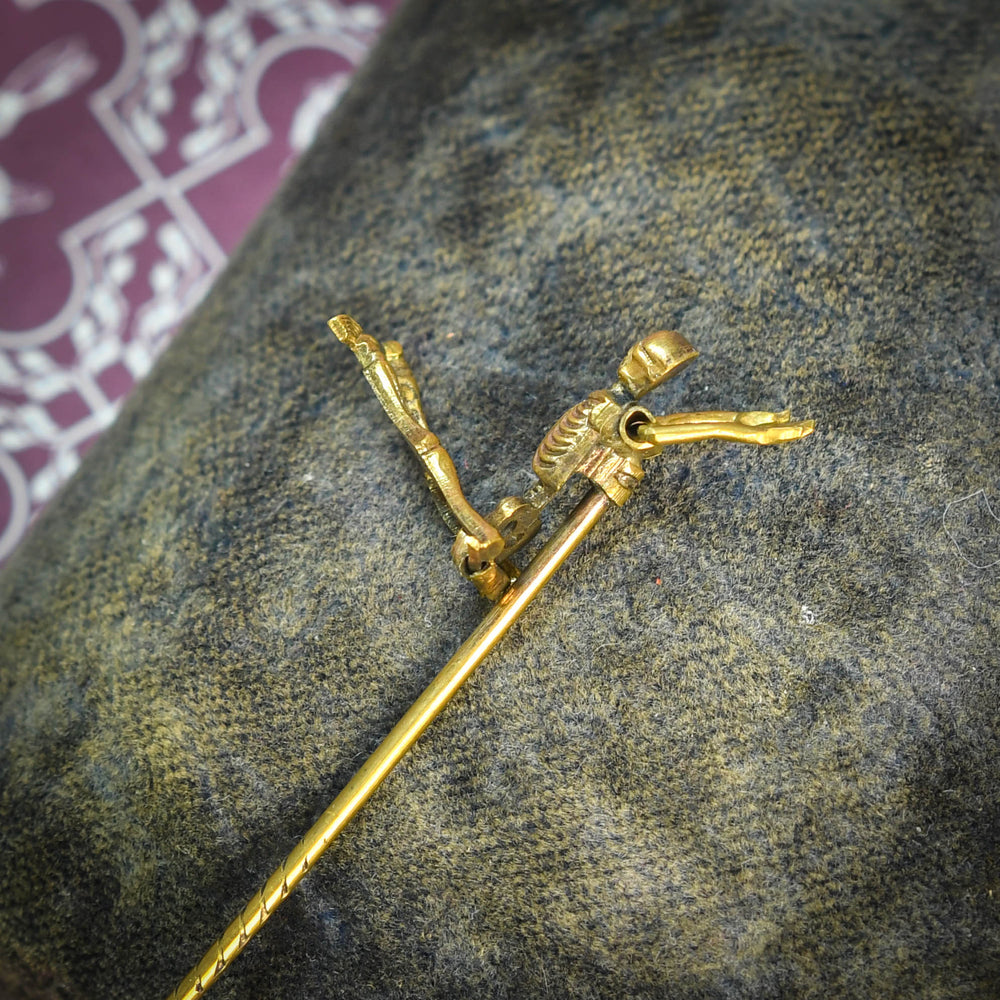 Georgian Gold Articulated Skeleton Pin