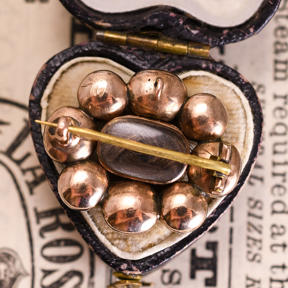 Georgian Amethyst Entwined Hearts Memorial Pin