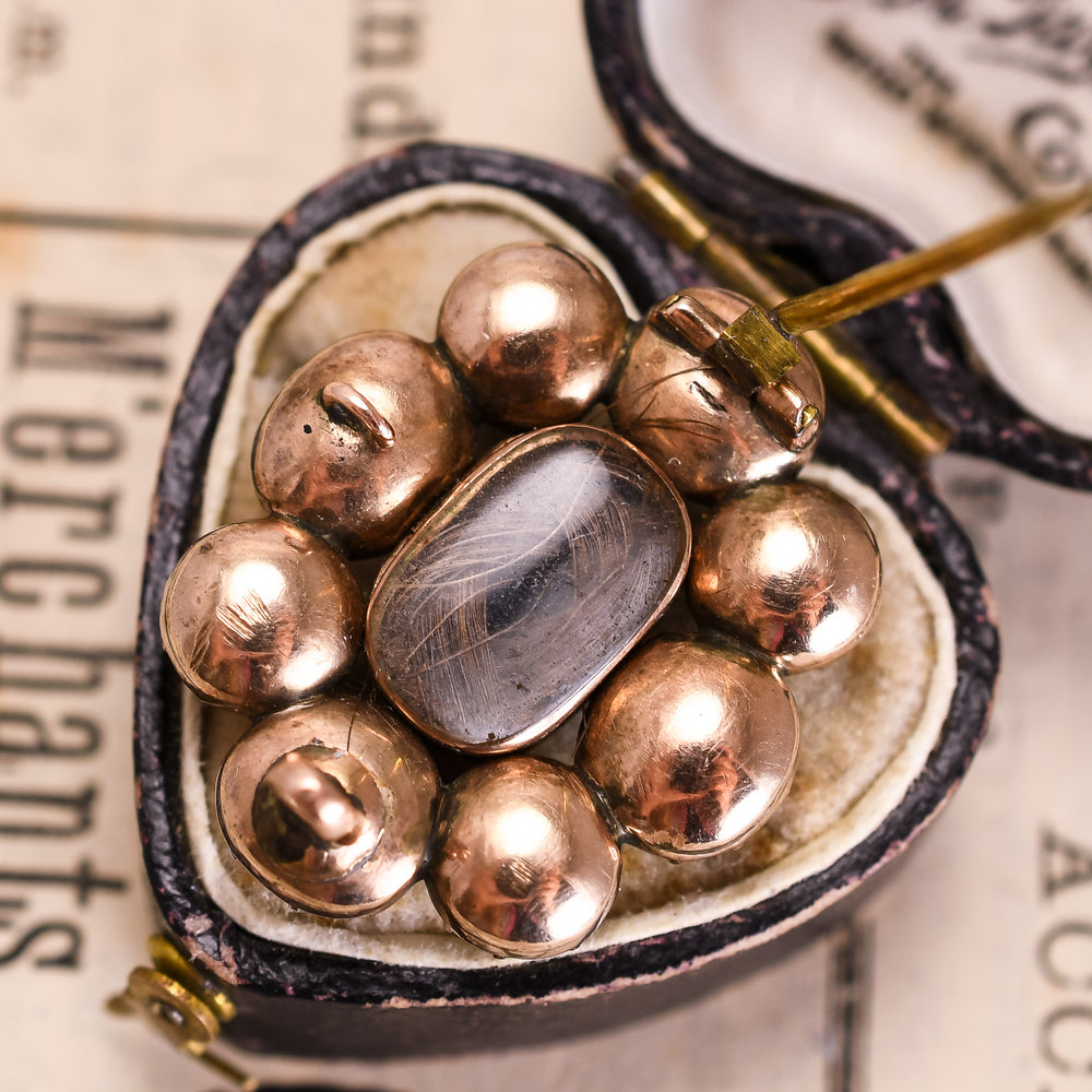 Georgian Amethyst Entwined Hearts Memorial Pin