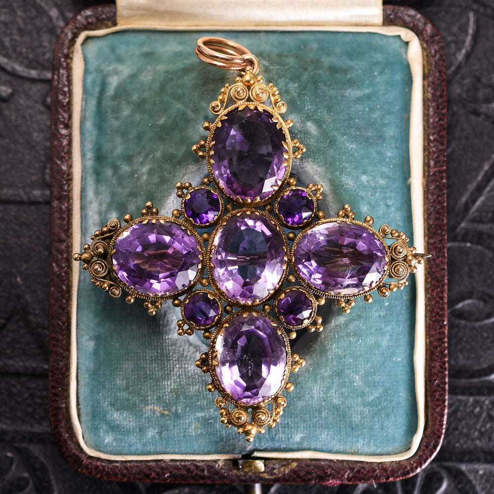 Regency Period Amethyst Cross Pendant