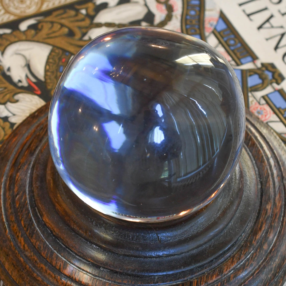 Antique Occult Rock Crystal Ball with Stand