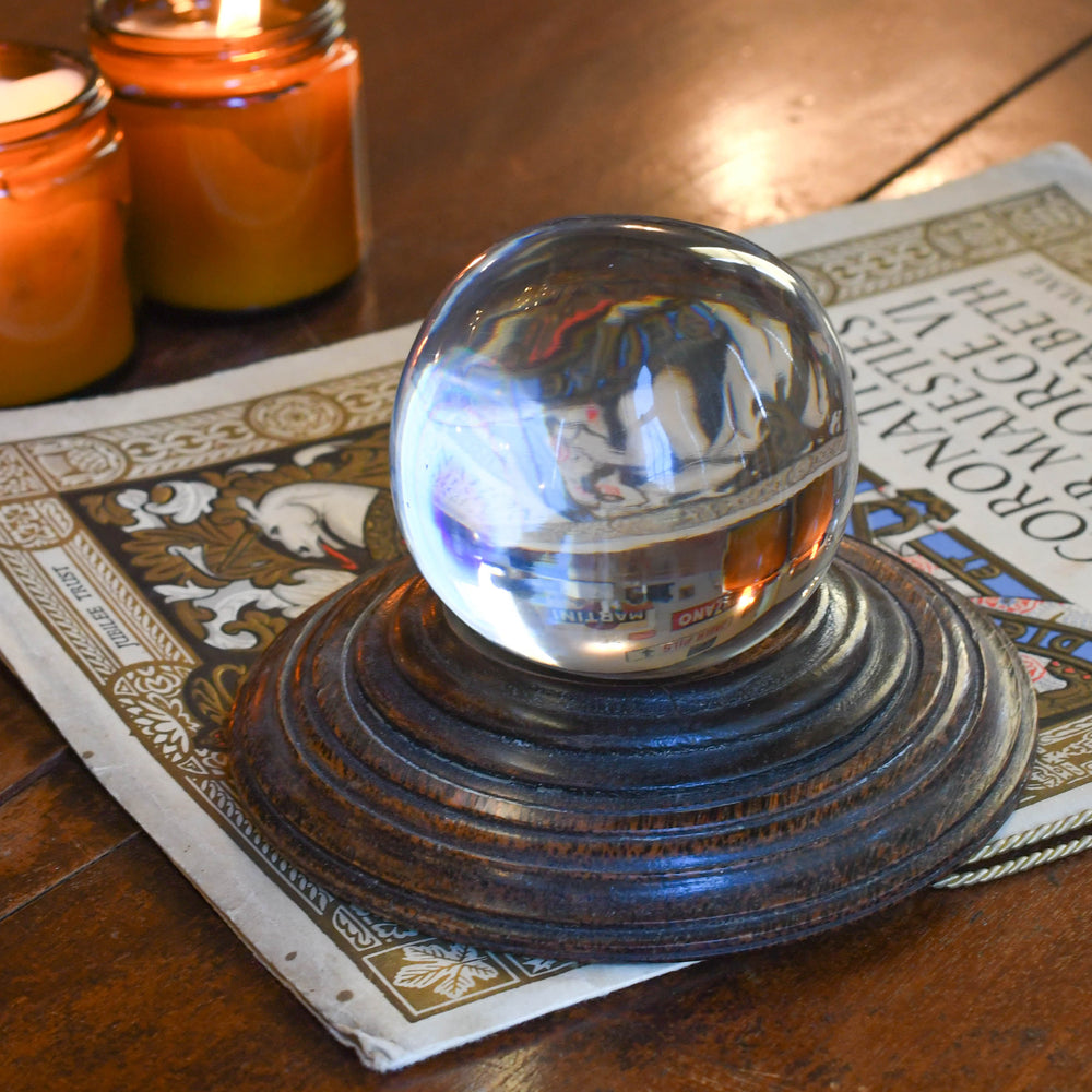 Antique Occult Rock Crystal Ball with Stand