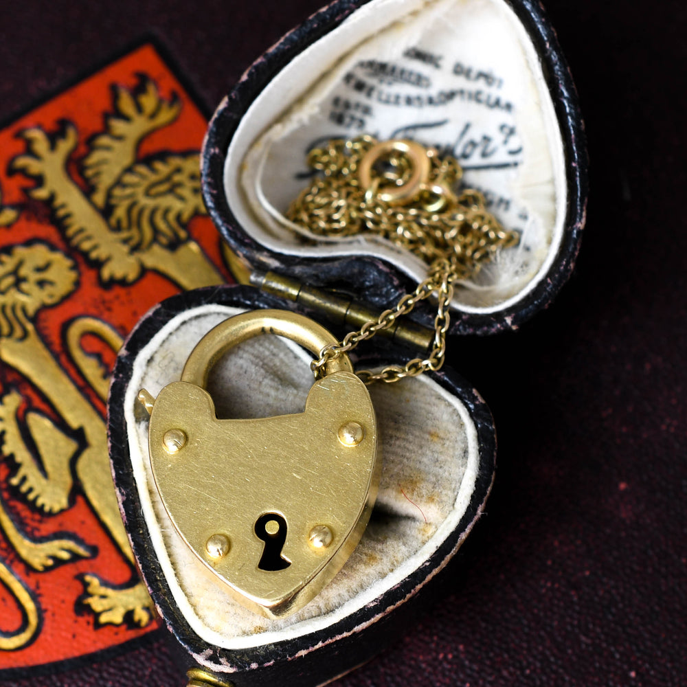 Late Victorian 18k Gold Heart Padlock