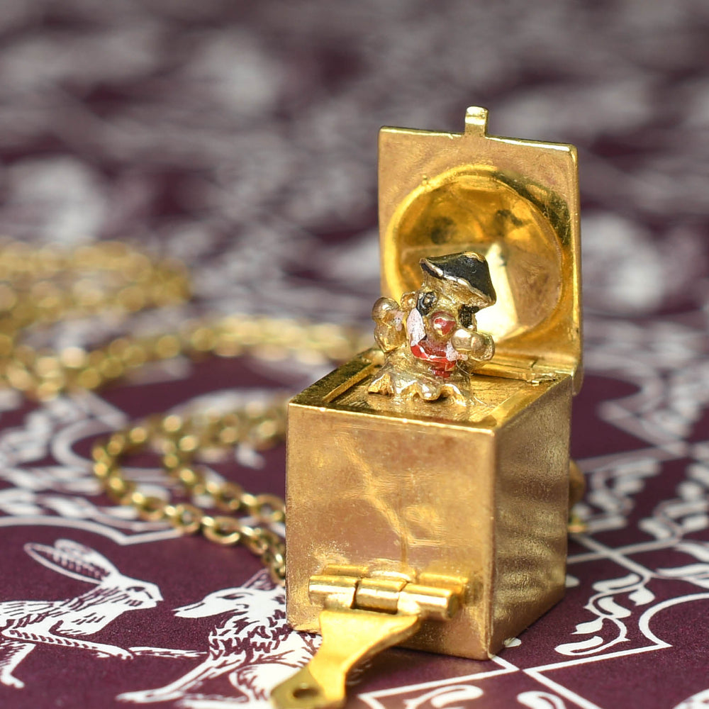 Vintage Enamel Jack-In-The-Box Charm