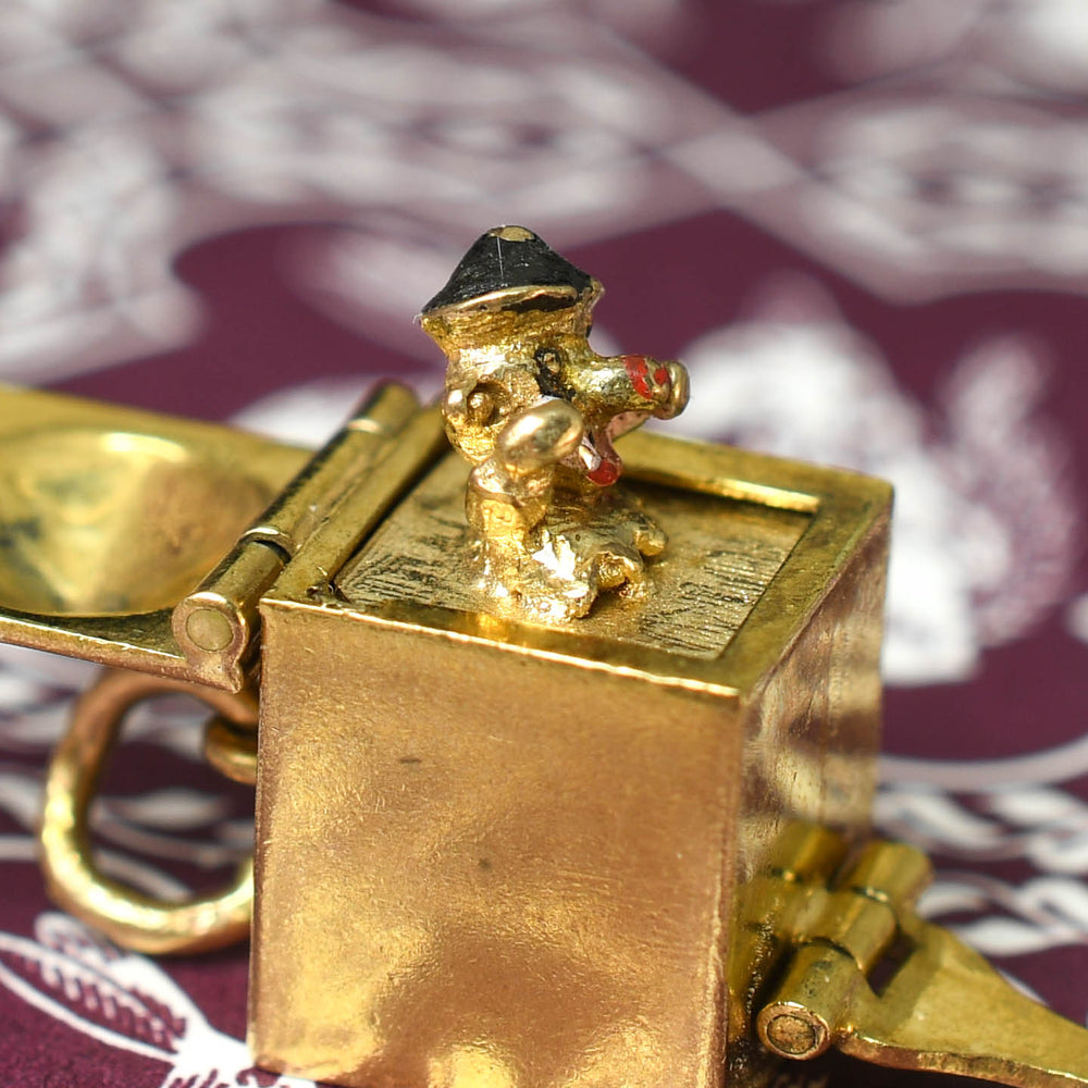 Vintage Enamel Jack-In-The-Box Charm