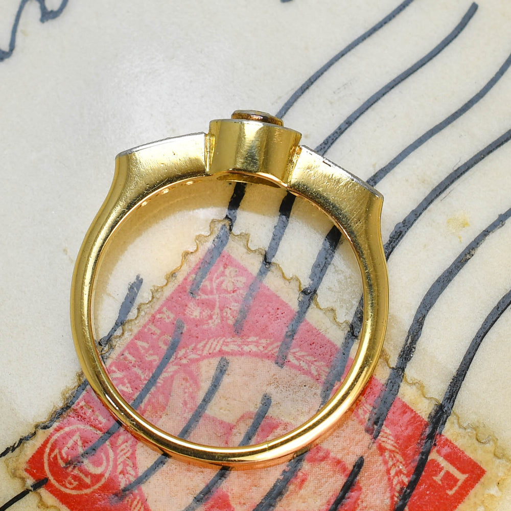 Art Deco Diamond Target Halo Ring