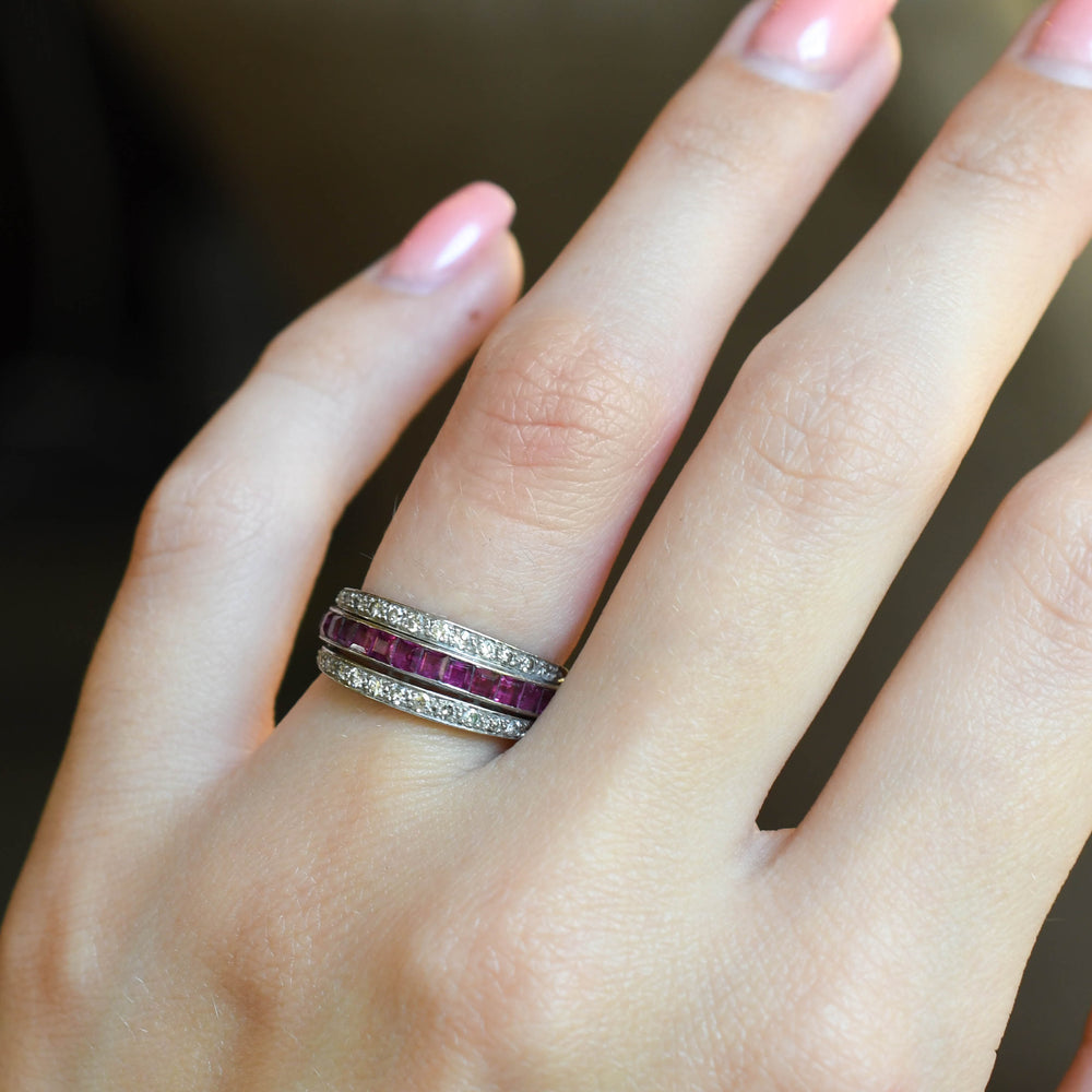 Art Deco Ruby, Emerald & Diamond