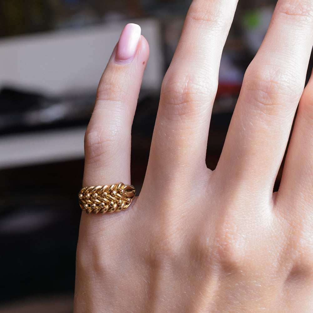 Edwardian 18k Gold Keeper Ring