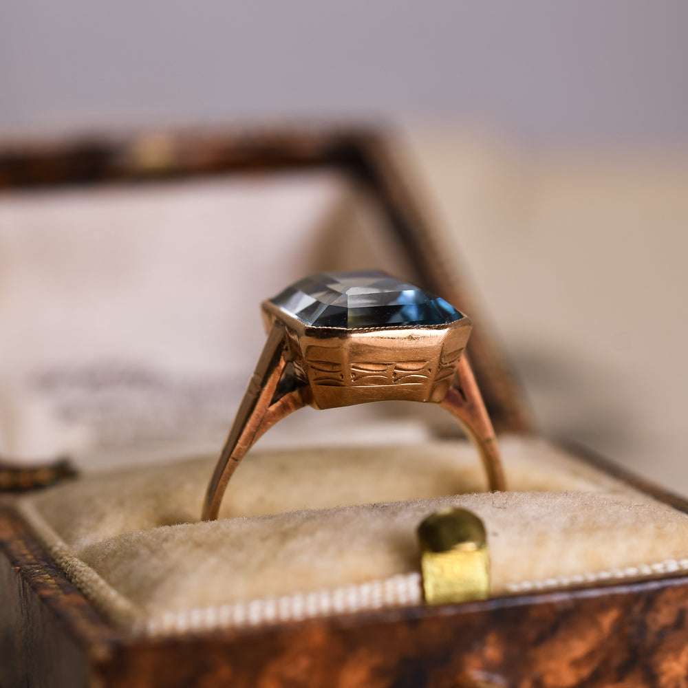 Edwardian 4.42ct Aquamarine Solitaire Ring