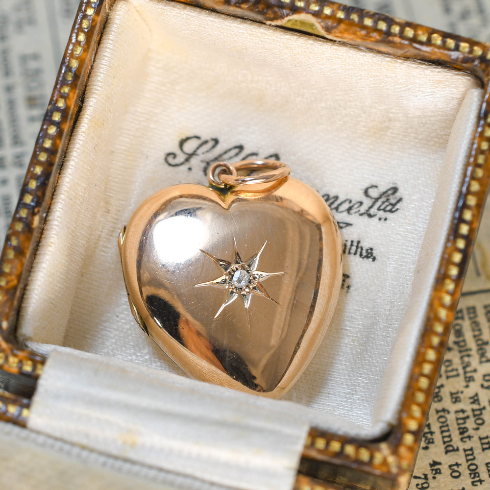 Victorian Star-Set Diamond Heart Locket