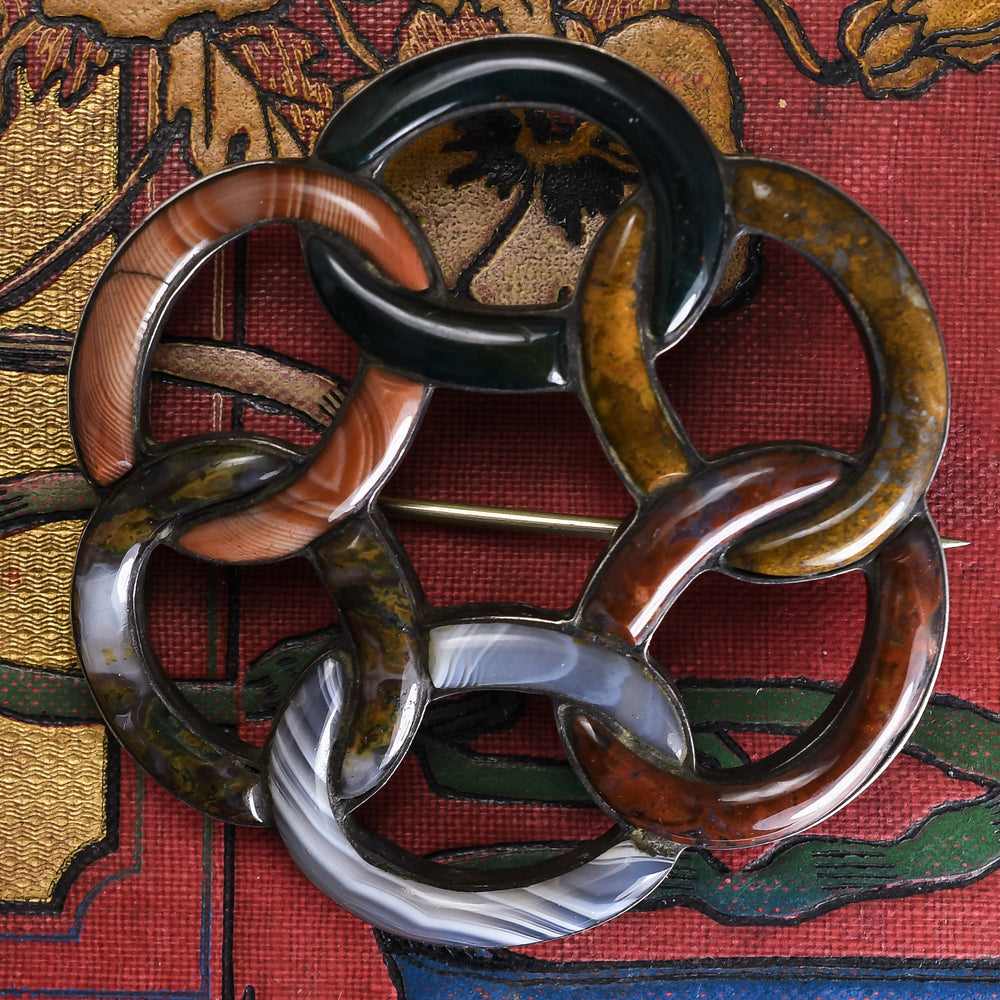 Victorian Scottish Agate Brooch