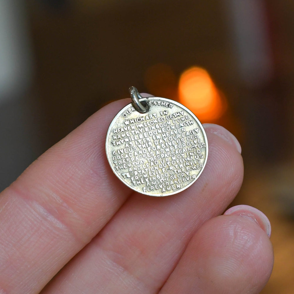 Mid-Century Miniature Prayer Coin Charm