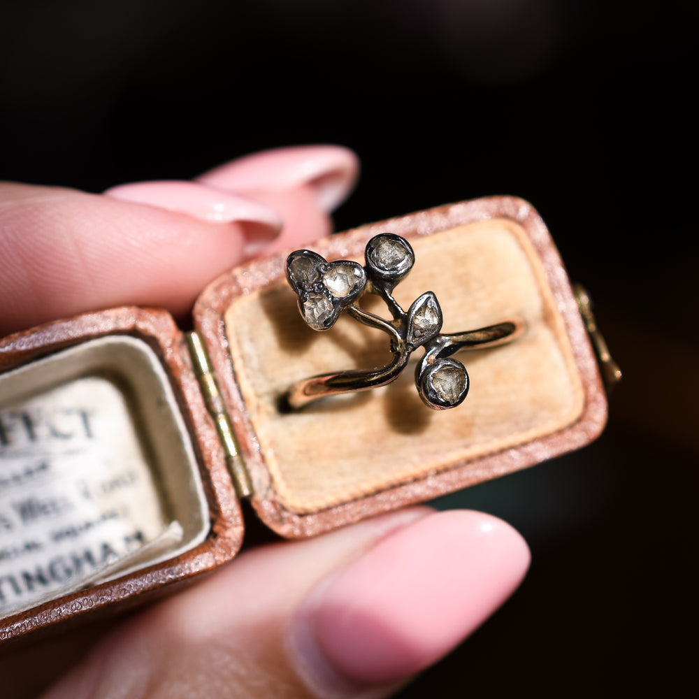 Georgian Rose Cut Diamond Flower Ring