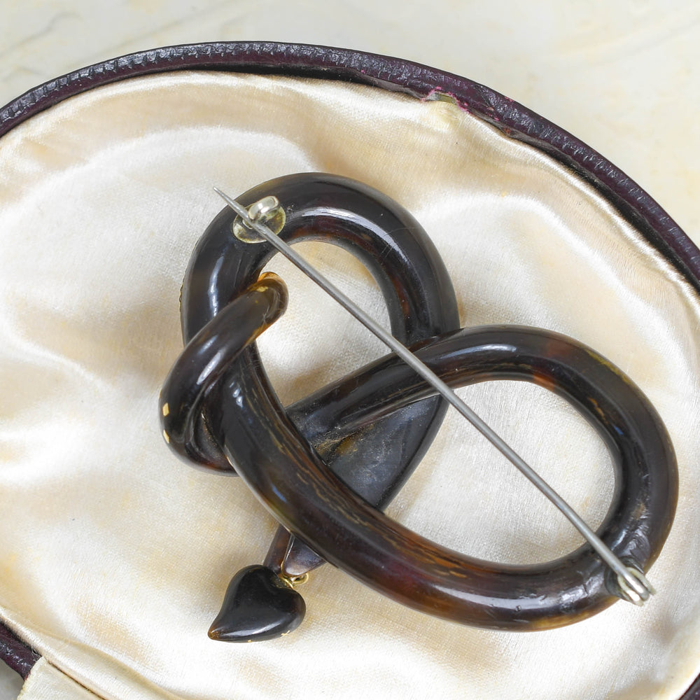 Victorian Pique Love Knot Snake Brooch