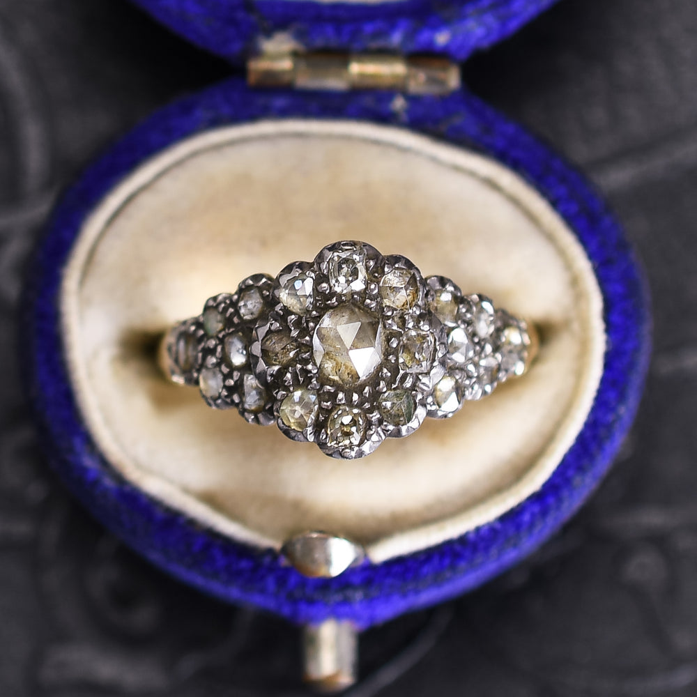 Georgian Diamond Flower Cluster Ring