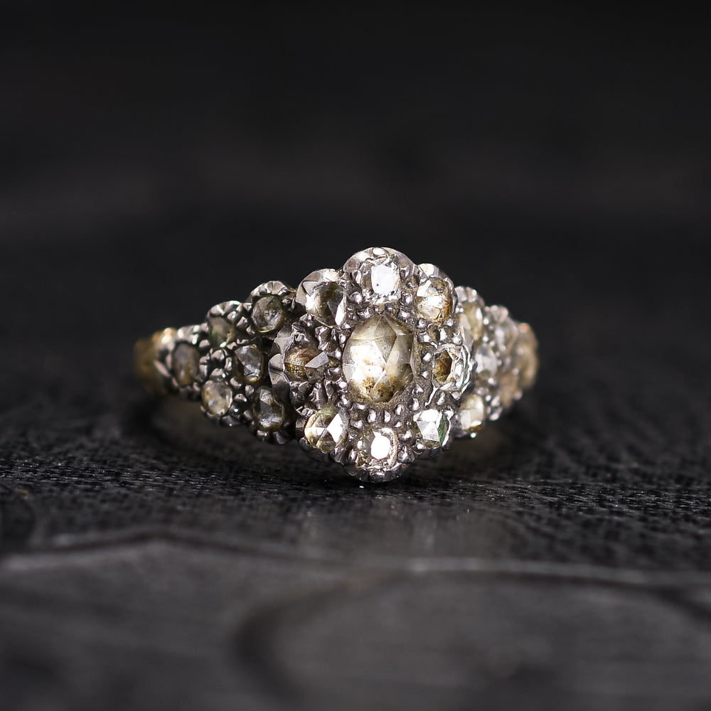 Georgian Diamond Flower Cluster Ring