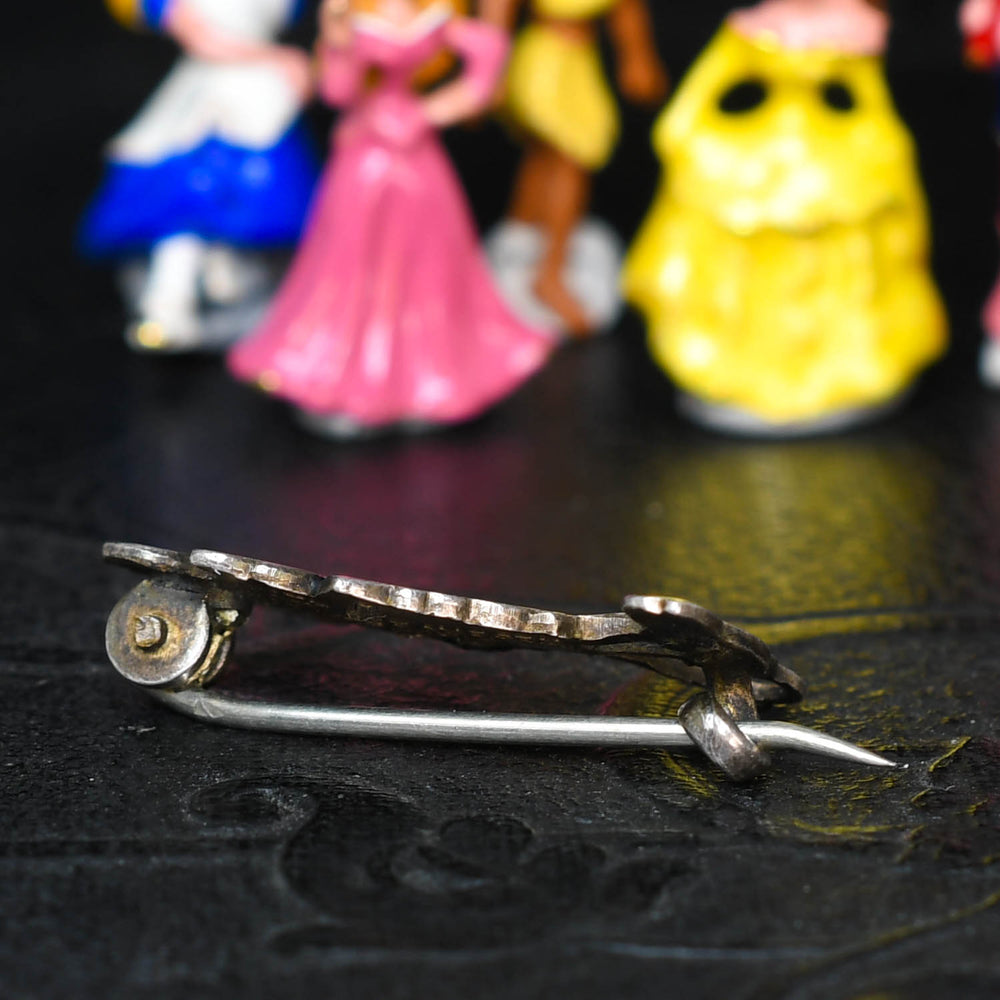 1930's Enamel Silver Mickey Mouse Brooch by Charles Horner