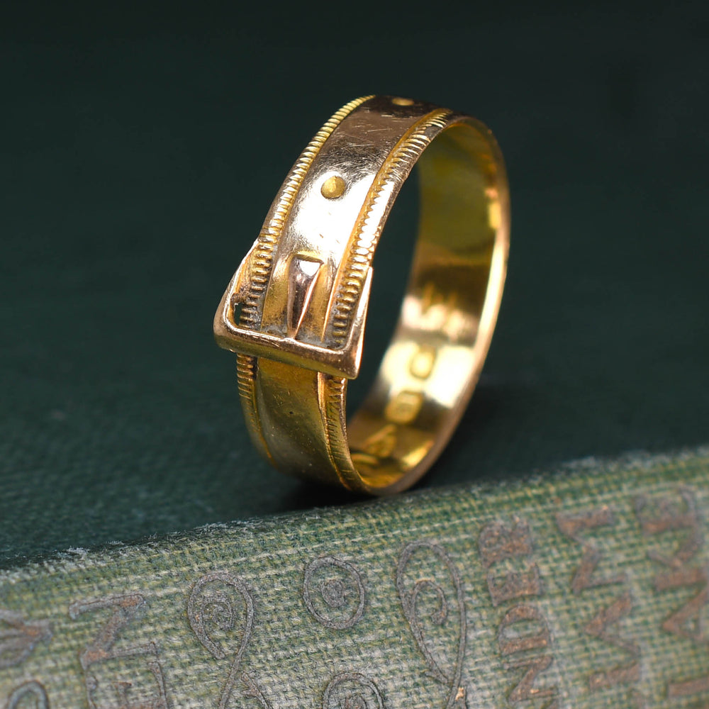Victorian 18k Gold Buckle Ring