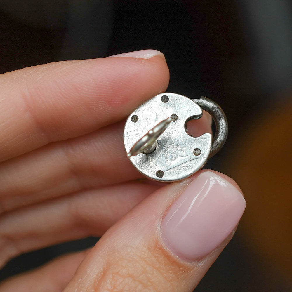 Victorian Silver Penny Padlock Charm