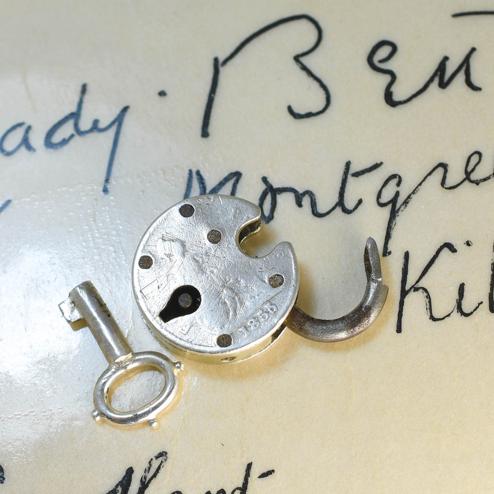 Victorian Silver Penny Padlock Charm