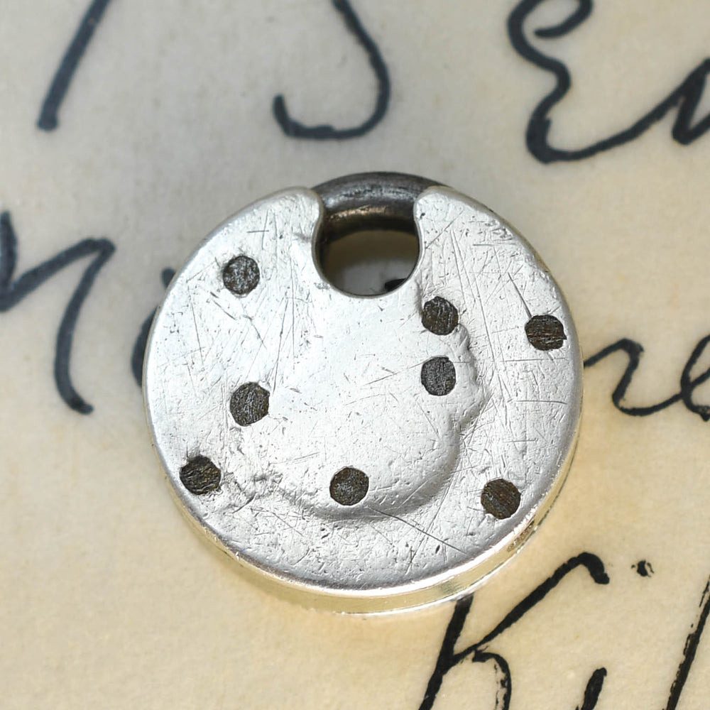 Victorian Silver Penny Padlock Charm
