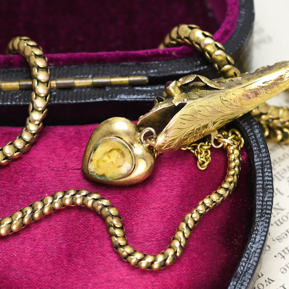 Regency Period Emerald Snake & Heart Collar