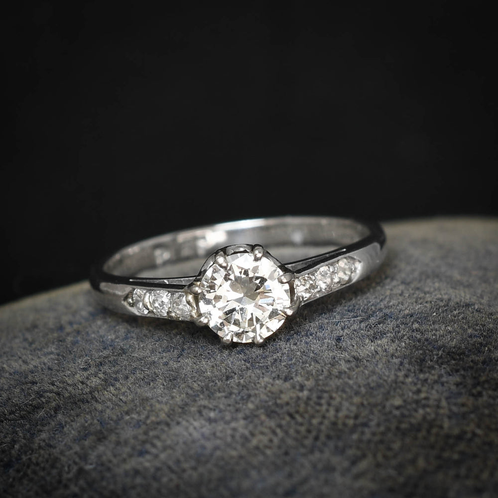 Art Deco Diamond Solitaire Engagement Ring