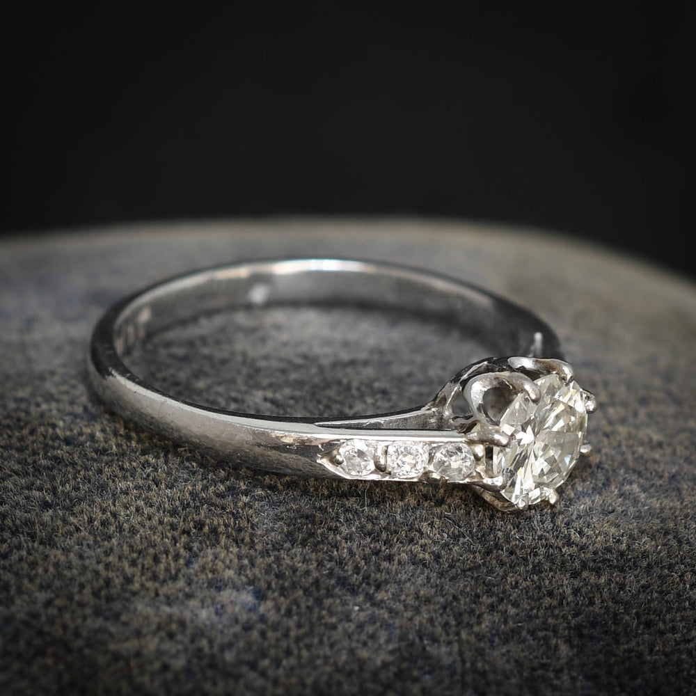 Art Deco Diamond Solitaire Engagement Ring