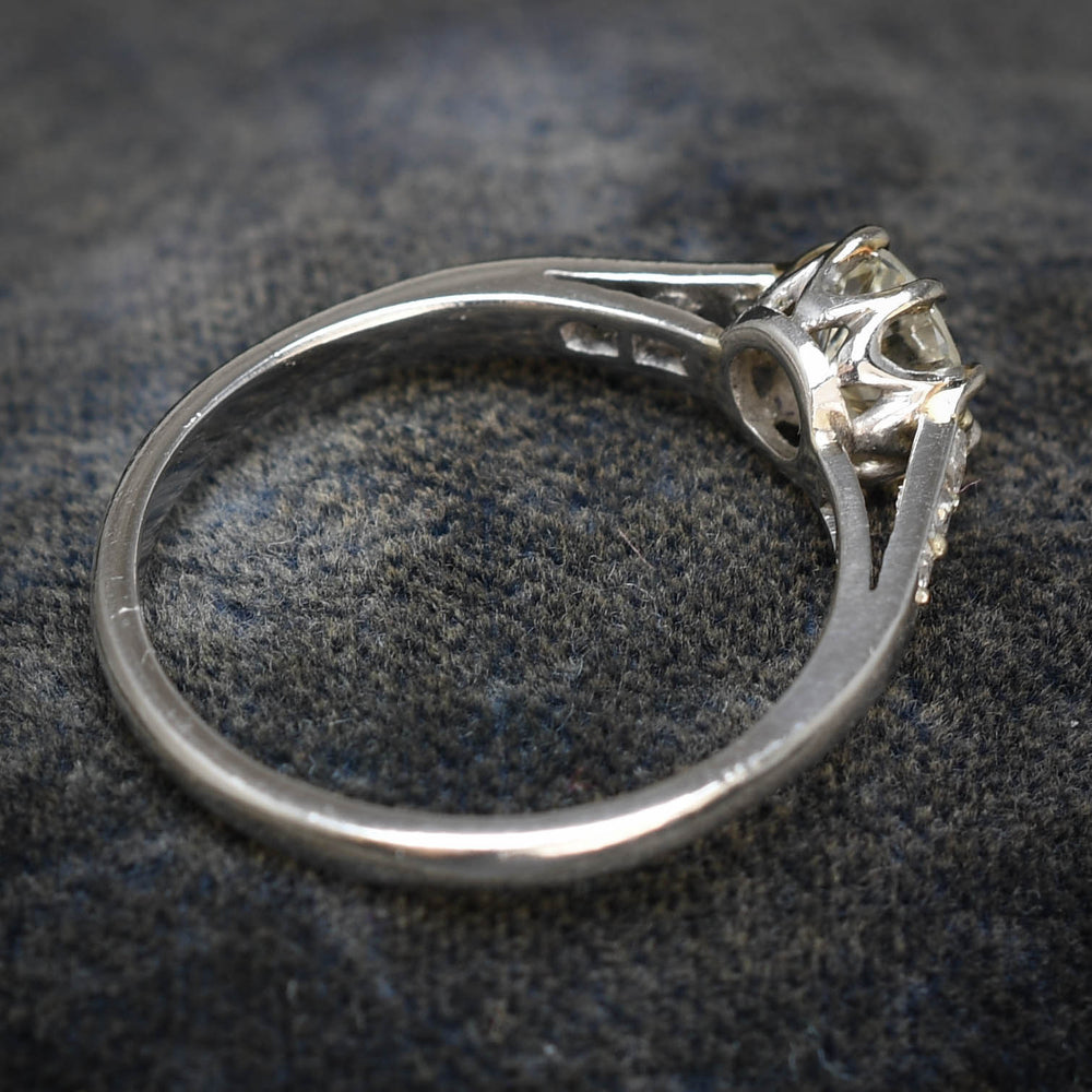 Art Deco Diamond Solitaire Engagement Ring