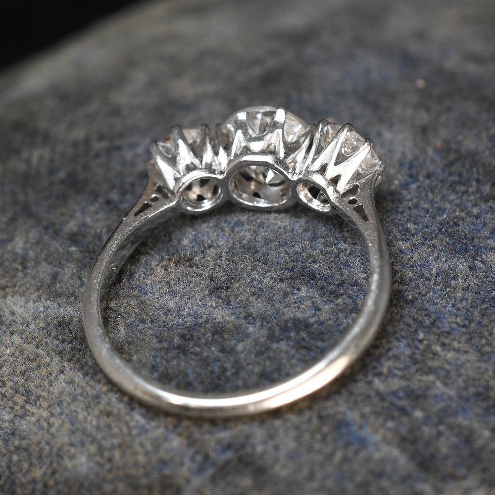 Art Deco 1.56ct Diamond Trilogy Ring