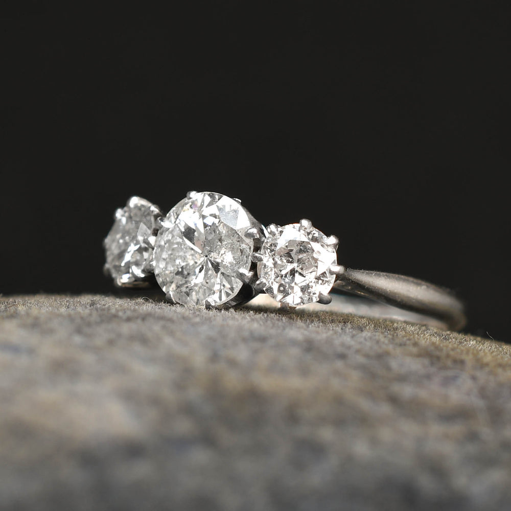 Art Deco 1.56ct Diamond Trilogy Ring