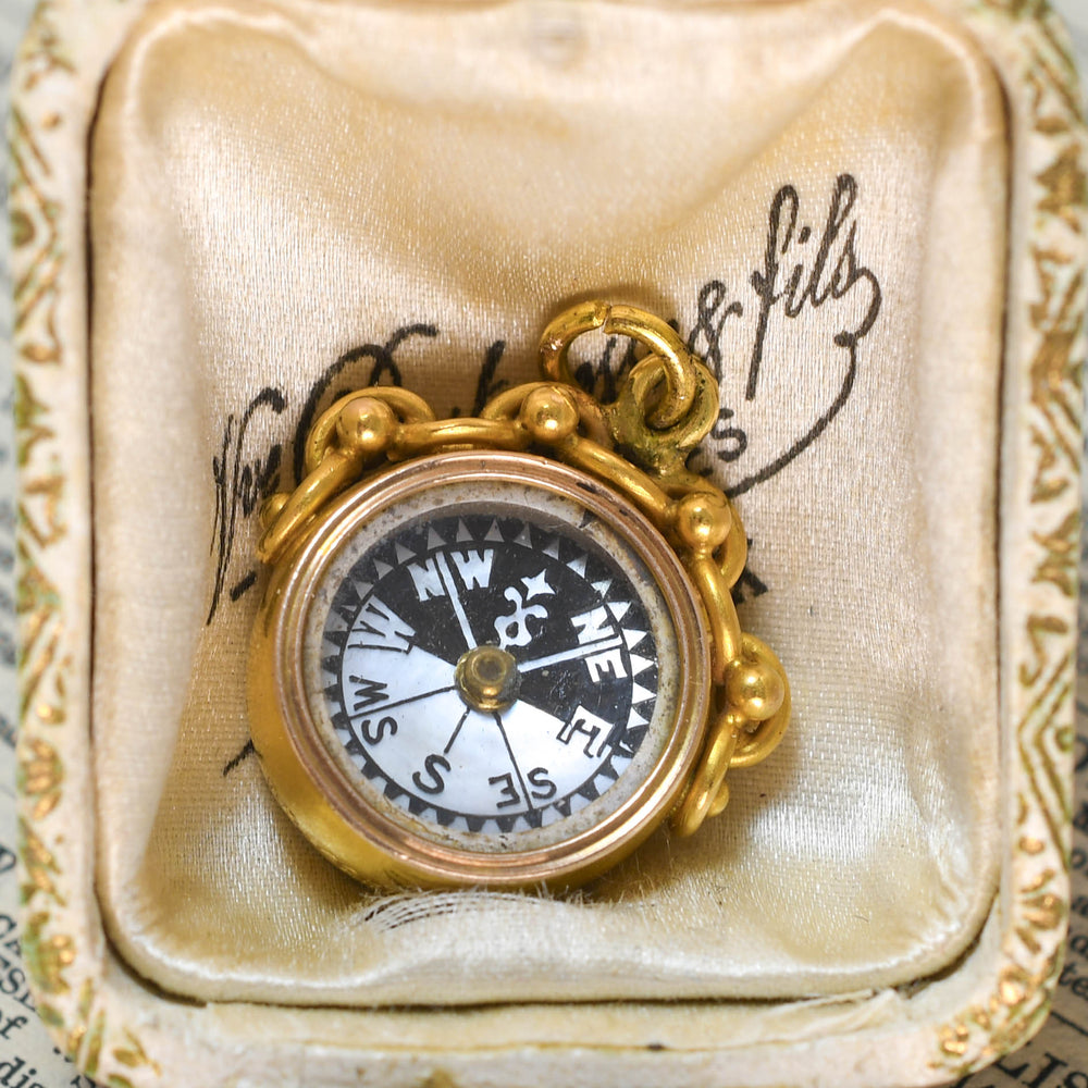 Edwardian 15k Gold Bloodstone Compass