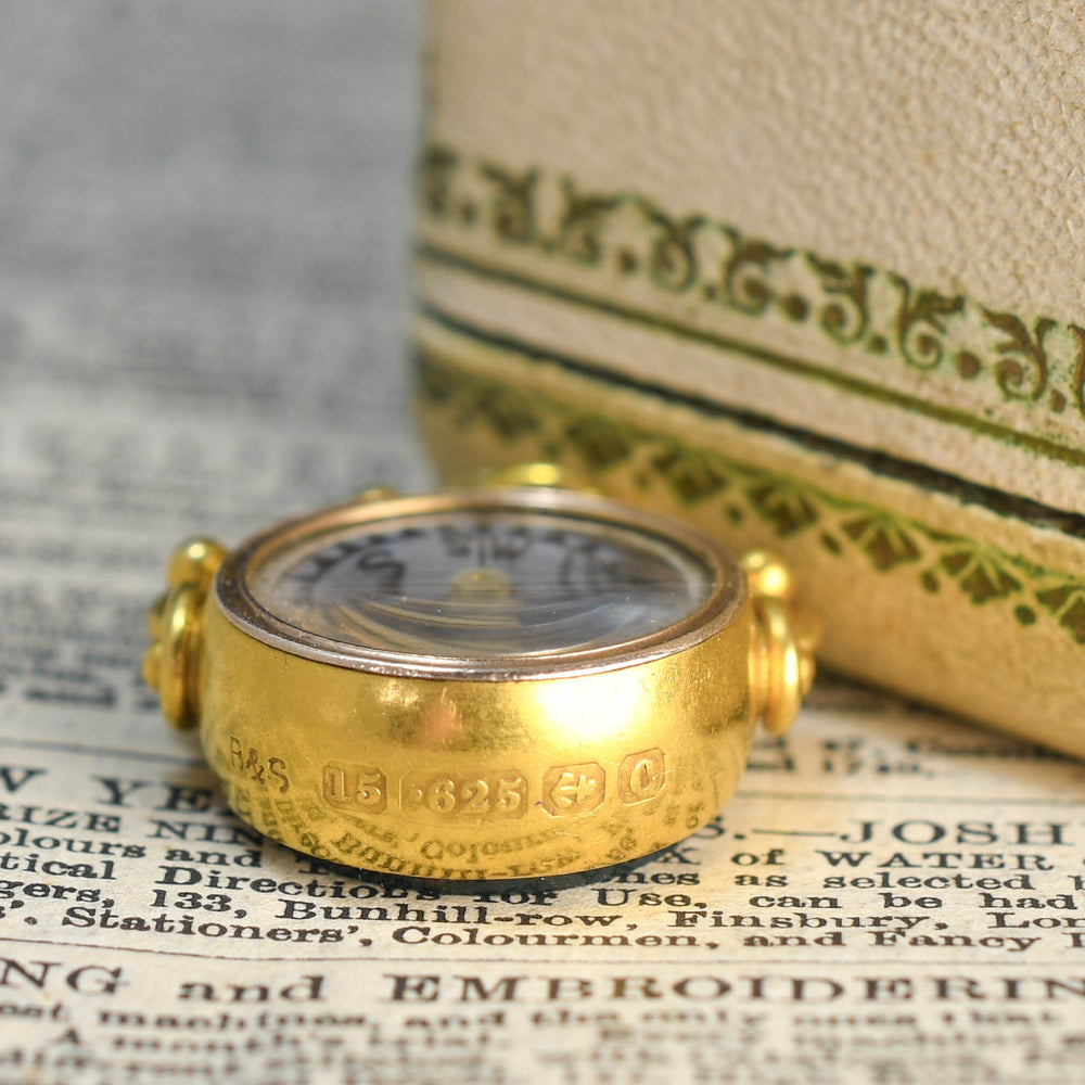 Edwardian 15k Gold Bloodstone Compass