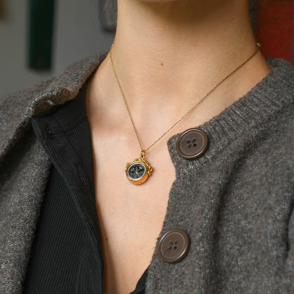 Edwardian 15k Gold Bloodstone Compass