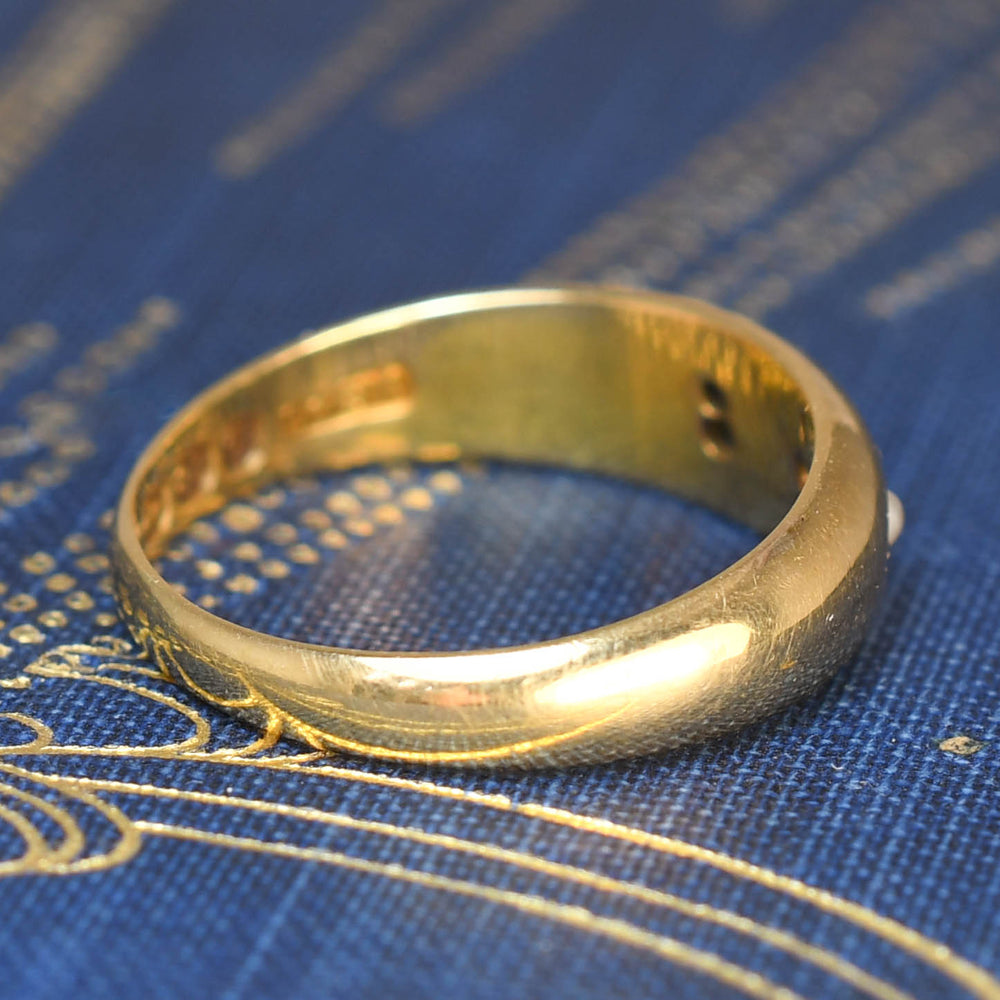 Late Victorian Diamond & Pearl Cluster Band Ring