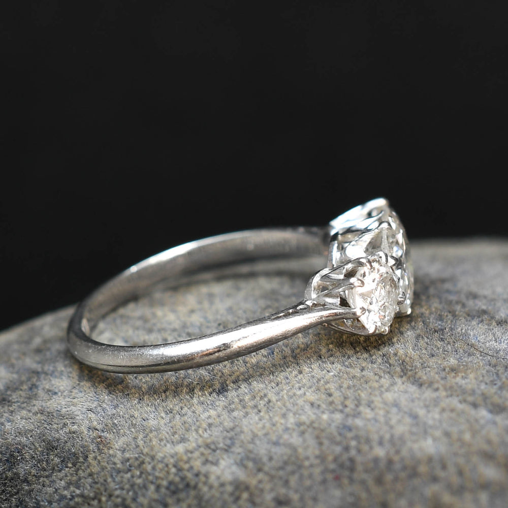 Art Deco 1.56ct Diamond Trilogy Ring
